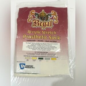 1 Regal Acrylic Stretch Prosthetic Socks W/hole 5 Ply Sz 1-2 Length 10-12 Green